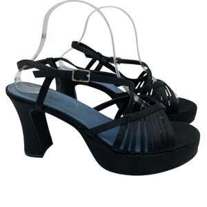 Vintage Y2K Mudd Rita Strappy Satin Platform Shoes